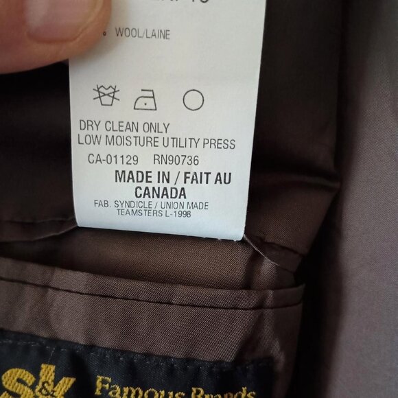 Men's Ralph Lauren CHAPS Dark Brown Wool Tweed Sport Coat, Size 44 Long/Tall - Picture 3 of 5